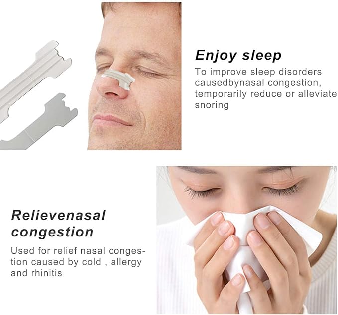 RZJZGZ Clear Large Nasal Strips for Snoring Transparent Nose Strips for Breathing Extra Strength Snore Strips to Open Nasal Passages (110Pack)