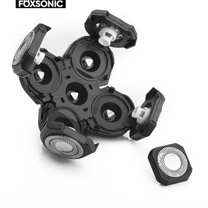 FOXSONIC Upgraded 5 Blades Shaver for Head shaver, 5D Men's Electric Shaver Replacement Heads for Many Main Brands Bald Men Head Shaver Blades