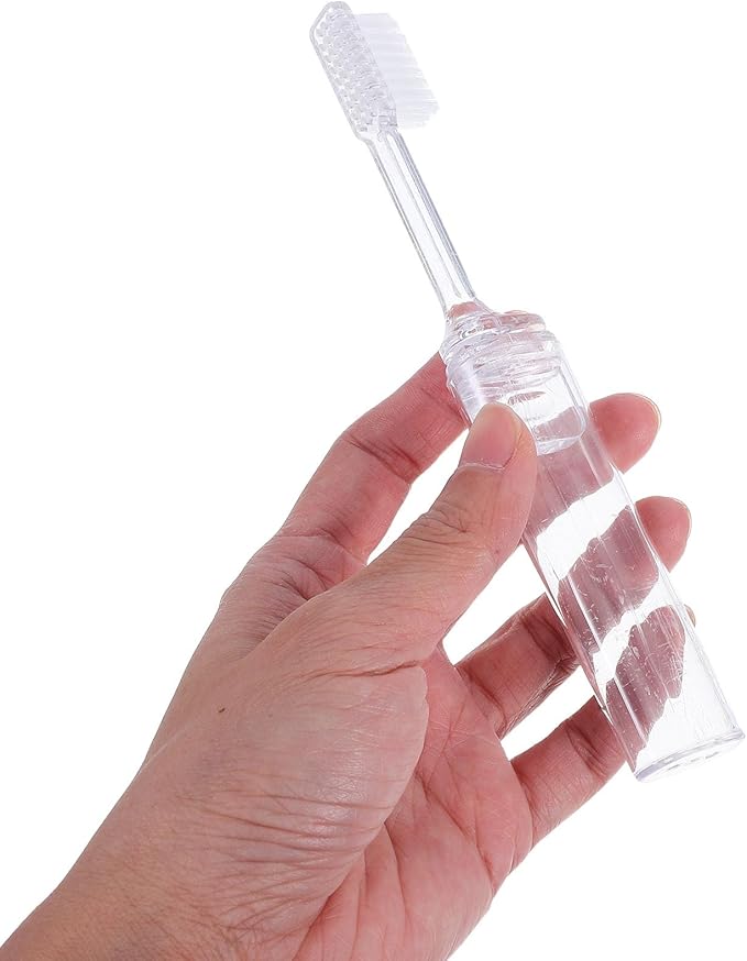 10Pcs Portable Folding Travel Toothbrush Set with Storage Case Compact Manual Toothbrushes for Camping Hiking and Daily Oral Care
