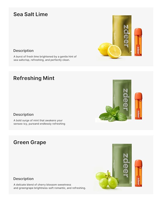 Electric Oral Spray - Probiotic Mouth Spray Fresh Breath, Alcohol Free Breath Spray for Bad Breath, Rechargeable, Travel Size, Various Flavors With 3 Flavors Cartridges
