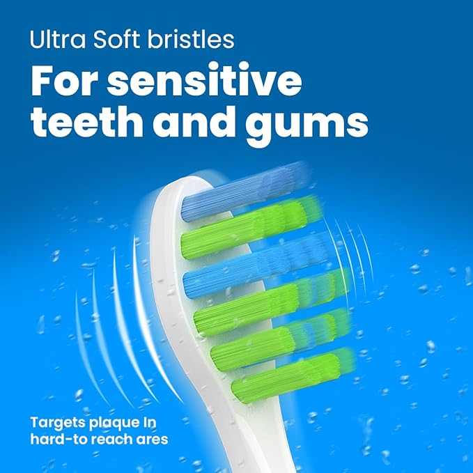 10 Pack Replacement Toothbrush Heads Compatible with 7am2m Electric Toothbrush AM100 AM105 AM111 AM101, Electric Toothbrush Heads with Dustproof Covers, White