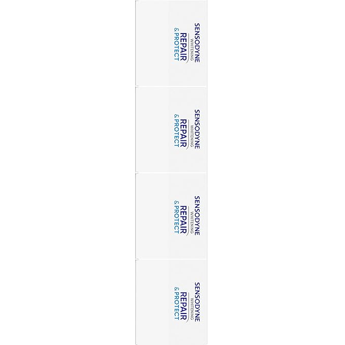 Sensodyne Repair and Protect Whitening Toothpaste, Toothpaste for Sensitive Teeth and Cavity Prevention, 3.4 oz (Pack of 4)