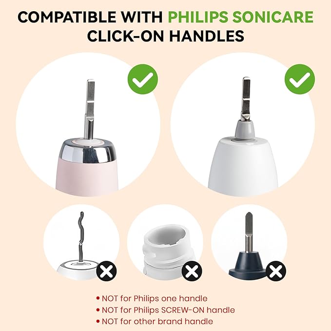 Bamboo Toothbrush Heads Compatible with Philips Sonicare, Extra Soft Castor-Oil Bristles for Sensitive Teeth, Eco-Friendly & Gentle Cleaning