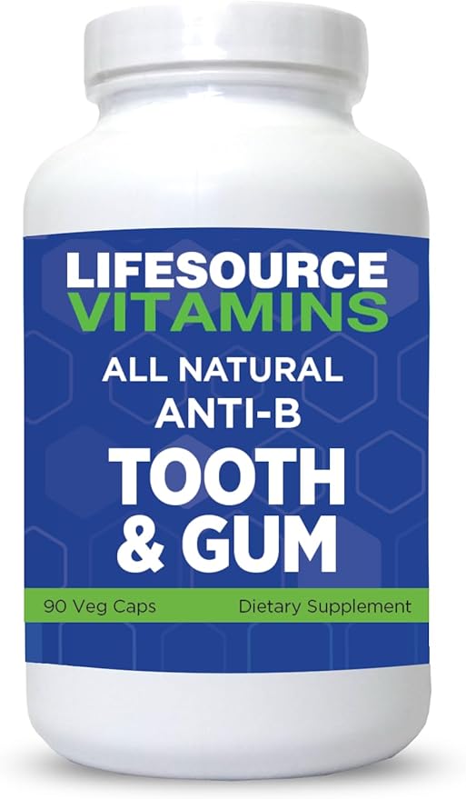 LifeSourceVitamins Tooth & Gum - Anti-B - Support - 90 Caps - Proprietary Formula - LVs, 1 Count (Pack of 1)