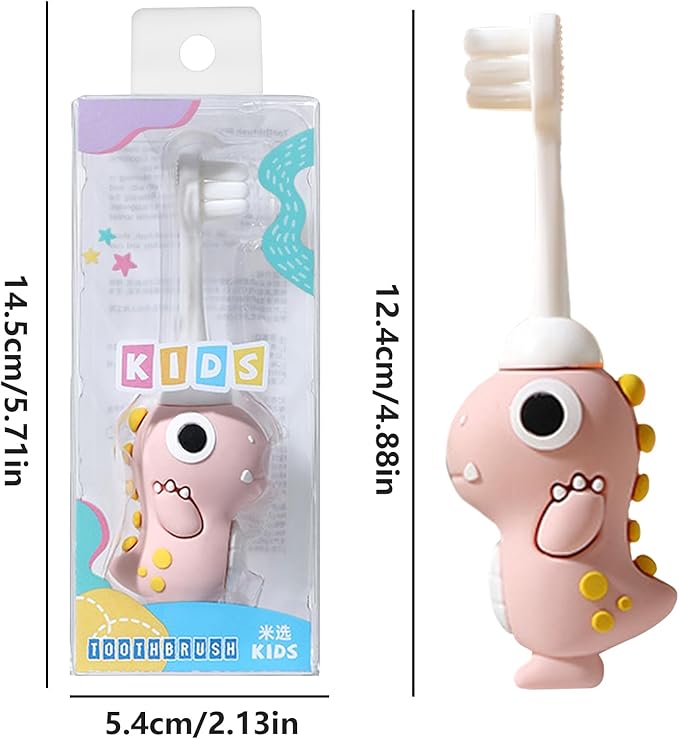 Child Dinosaur Toothbrush – Soft Bristle Tooth Brush, Small Head todler Training Tool, Themed Kids Orall Care | Fun Dinosaur Design For Boys Girls, Promotes Healthy Brushing Habits And Dentall Hygiene