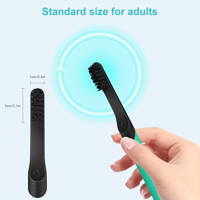 Toothbrush Replacement Heads Compatible with Quip Sonic Toothbrushes - Adult Refill Electric Toothbrush Heads, Black, Pack of 4