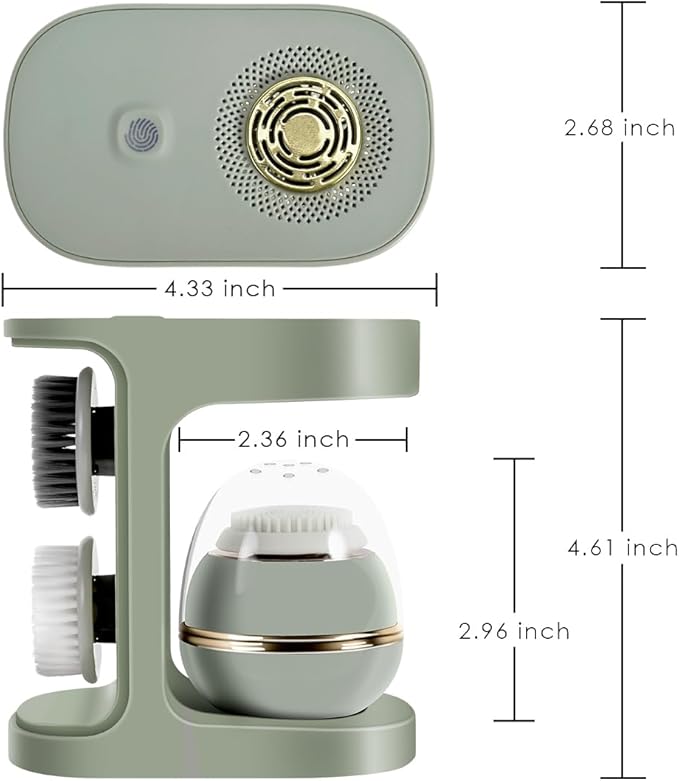 Electric Facial Cleansing Brush,Waterproof Facial Massage Brush,Sonic Face Scrubber with UV-C Disinfection,3 Sonic Cleansing Modes & 3 Brush Heads,For Exfoliating and Massaging,Rechargeable Face Brush