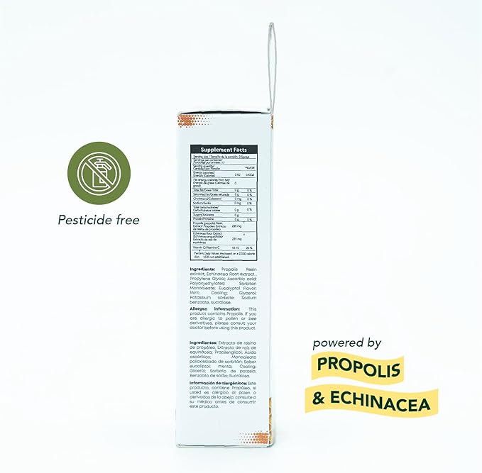Vall-Propolis - Propolis Forte Oral Spray 1 fl oz (30 ml) - Propolis, Echinacea & Vitamin C Blend - Soothing Throat Relief and antioxidant Immune Support