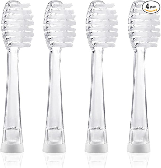 Toothbrush Replacement Heads - SG977 SG513 - SEAGO Kids Toothbrushes Heads for Toddlers - Compatible with SEAGO Electric Toothbrushes Kids (White, 4-Pack)