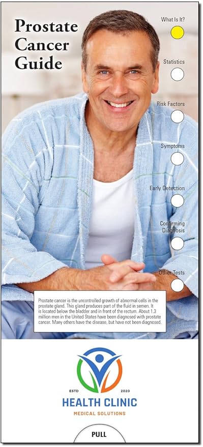 ZOCO - Prostate Cancer Slide Chart - Custom Promotional Item (Pack of 250) - Mens Health - Doctor’s Office, Clinics, Pharmacies Handout, Brochure, Pamphlet - 3.75 x 8.5 in.