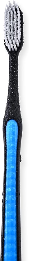 ADA Cavity Defense Activated Charcoal Toothbrush 5 Pack Ultra-Soft Flosspick Bristle for Sensitive Teeth & Gums, Aids in Teeth Whitening, Extra Soft, Slim Grip (5 Count)
