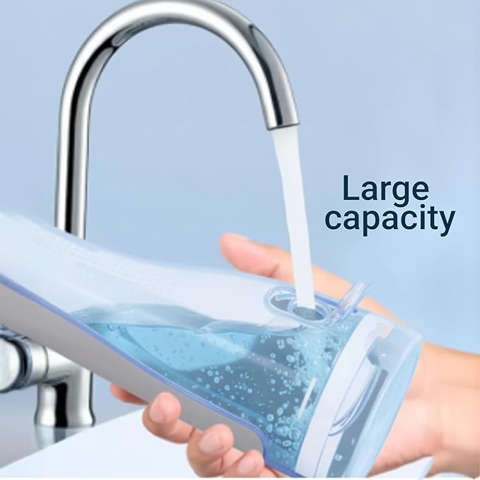 Portable Cordless Water Flosser – 320ml Oral Irrigator for Teeth Cleaning | USB Rechargeable, IPX7 Waterproof, 1400–1800 Pulses/Min | Travel-Friendly Dental Floss Device for Braces & Gums