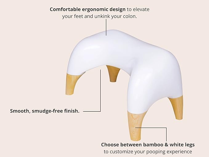 TUSHY Ottoman: A Premium Toilet Stool for The Bathroom, Modern Sleek Design | Squatting Position Helps Improves Bowel Health & Relieves Constipation (Relaxed 7.5" White/Bamboo)