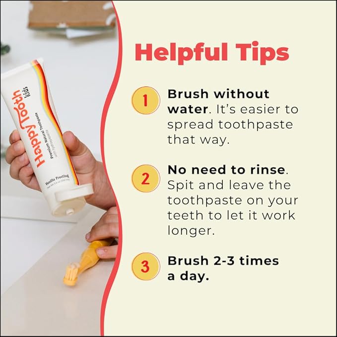 Happy Tooth Hydroxyapatite Toothpaste, Fluoride Free, Natural Whitening for Kids, Toddlers and Adults, SLS Free, Enamel Safe, Dentist Formulated with Clean Ingredients, Sweet Orange Flavor, 4oz