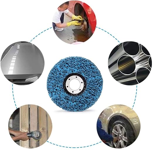 SIGNI 4" x 16mm Poly Strip Discs Stripping Wheel for Angle Grinder -Remove Paint, Rust and Clean Welds Oxidation (5 Pack-Blue)