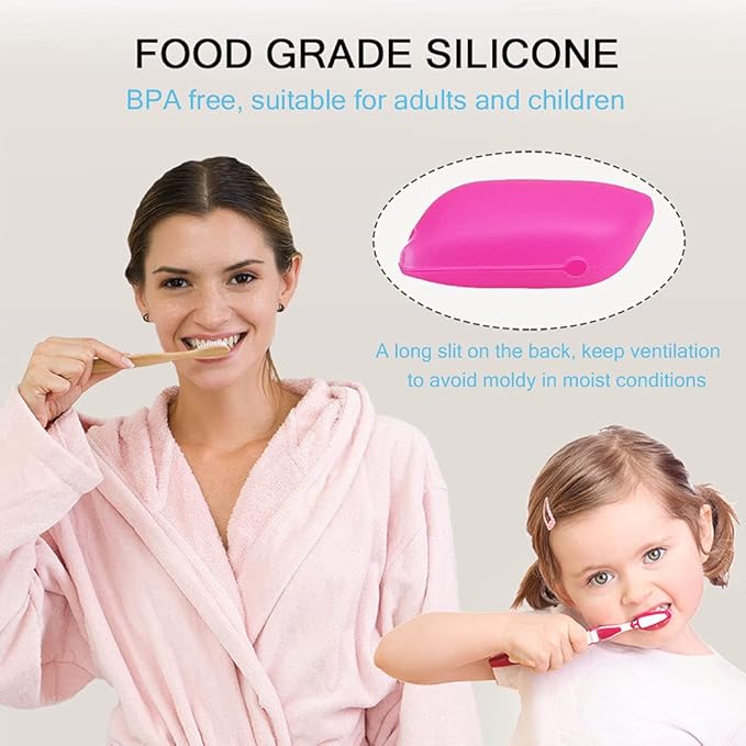 V-TOP Silicone Toothbrush Case Covers, 12 Pack Toothbrush Head Covers for Travel, Tooth Brush Covering for for Home and Outdoor