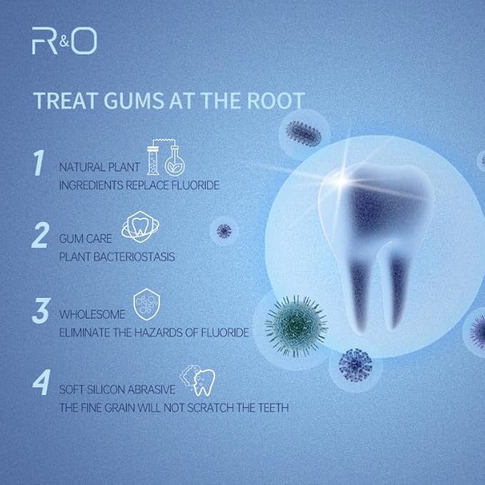 R&O Ageratum Whitening Toothpaste with Bamboo Charcoal, 3.53 oz - Great for Teeth Whitening, Reduces Plaque, Removes Stubborn Stains, Promotes Oral Health, Long - Lasting Fresh Breath (1)