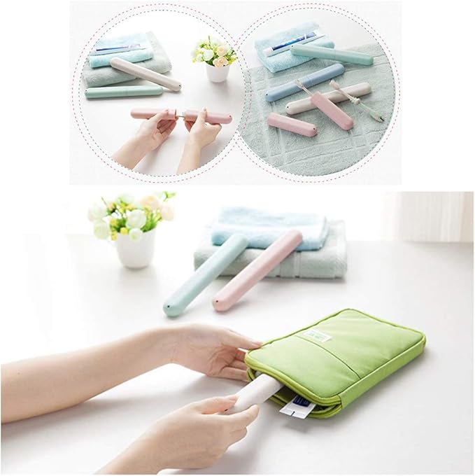 4 Pack Travel Toothbrush Case, Portable Breathable Toothbrush Holder for Travel/Camping/School/Home