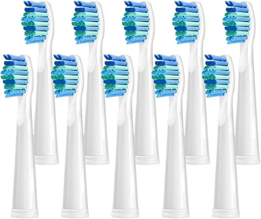 5/10 Pcs Replacement Brush Heads, Compatibility for Seago ，Fairywill Electric Toothbrush Head Refill Tooth Clean(5 White 5Black)