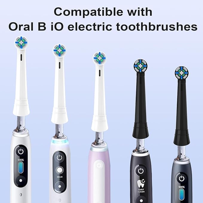 IO Replacement Heads Compatible with Oral B IO 2/3/4/5/6/7/8/9/10/Deep Clean Electric Toothbrushes, Brush Heads Compatible with Oral B IO with Medium Bristles (12 White)