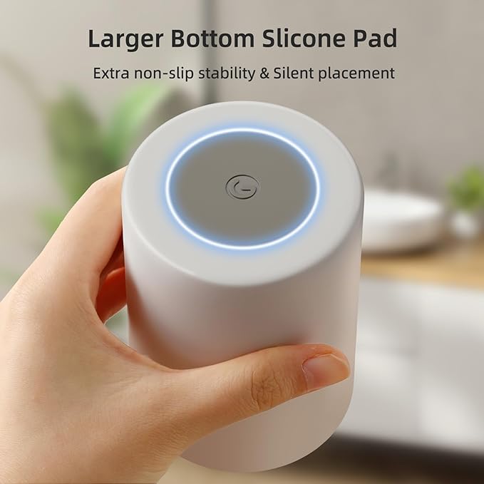 Toothbrush Cup 13.75oz 390ml with Non-Slip Pad, Easy to Clean Bathroom Cup 2Pcs, Reusable Plastic Bathroom Tumbler, Grey