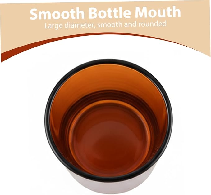 Amber Glass Toothbrush Holder, Glass Toothbrush Cup with Foam Protector, Bathroom Organizer for Vanity Countertop 9x8 cm
