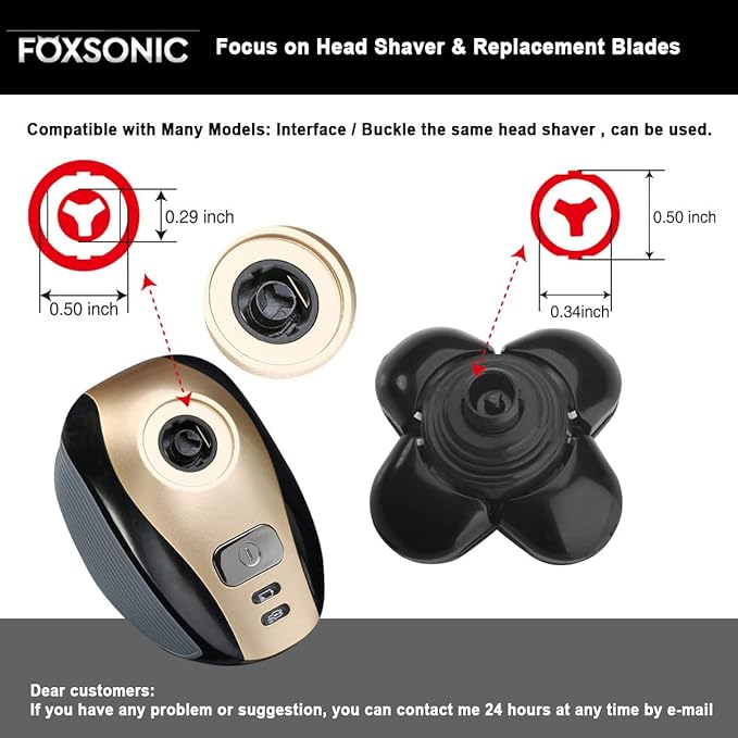 FOXSONIC Upgraded 5 Blades Shaver for Head shaver, 5D Men's Electric Shaver Replacement Heads for Many Main Brands Bald Men Head Shaver Blades