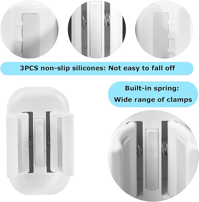 2PCS Toothbrush Holder Wall Mounted, Self Adhesive Electric Toothbrush Organizer for Bathroom, Waterproof Multi-Function Holder for Dorm, Cabinet(White)