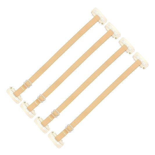 4 Pcs Facelift Bands with Clips Invisible Face Stretching Lifting Strap Adjustable Elastic Band Face Slimming Band (24cm Blonde Single Bands)