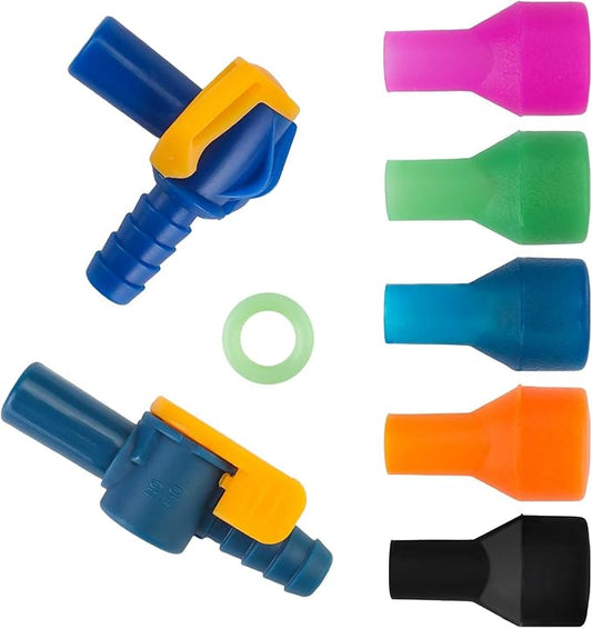 8Pcs Bite Valves Replacement Mouthpieces Set - Compatible with Most Water Bladders and Water Backpacks, Easy to Install Mouthpiece Replacement for Hiking, Biking, Camping Lovers
