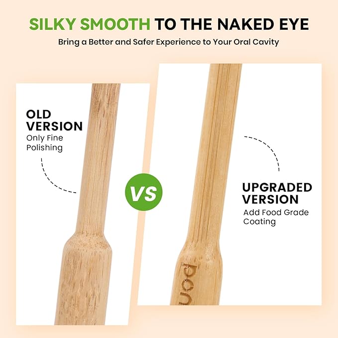 Bamboo Toothbrush Heads Compatible with 7AM2M, Extra Soft Castor-Oil Bristles for Sensitive Teeth, Eco-Friendly & Gentle Cleaning