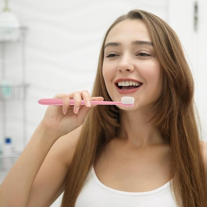 GALPADA 4pcs Soft Bristle Toothbrushes Extra Soft Toothbrushes for Adults Small Head with Wave and Regular Bristles for Travel and Daily Oral Care