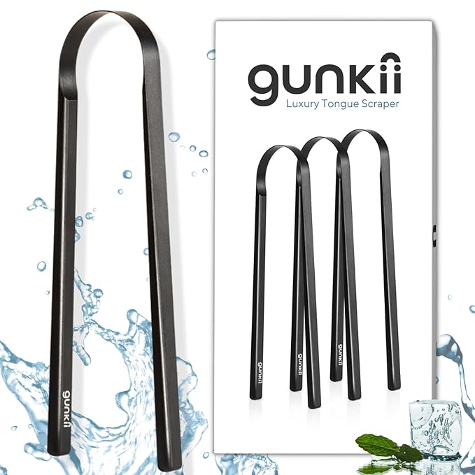 Tongue Scraper, Tongue Cleaner for Adults and Kids, Fights Bad Breath, Metal Tongue Scraper, Great for Oral Care, Oral Hygiene, Ayurveda Tongue Scraper, Hygiene Luxury Black Tongue Scraper. (3 Pack)