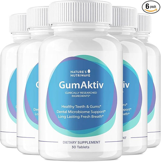 GumAktiv Oral Health Supplement – 3.5 Billion Probiotics, Supports Natural Oral Balance, Cleanses Mouth, Promotes Healthy Gums & Teeth, Non-GMO, Gluten-Free | 30 Tablets, 6 Month Supply