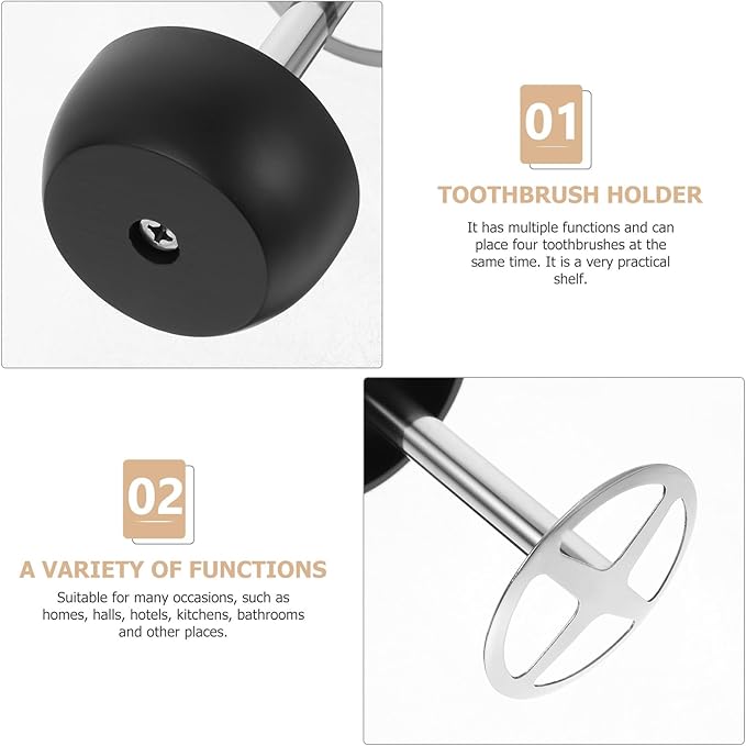 Stainless Steel Toothbrush Holder Stand with Drainage for Bathroom Organizer Material Independent Toothbrush Slots to Keep Dry and Sanitary Suitable for Home and Hotel Use