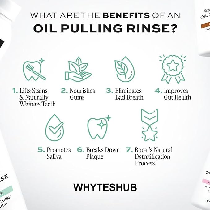 Spearmint Oil Pulling Rinse, Organic Cold-Pressed Coconut Oil for Teeth Mouthwash, Helps Maintain Gum Health & Freshens Breath - 8 fl oz