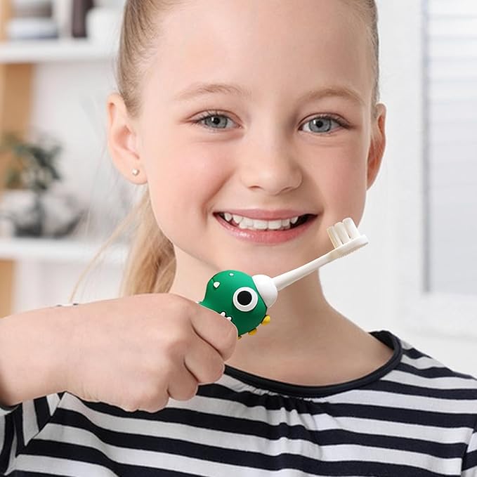 Child Dinosaur Toothbrush – Soft Bristle Tooth Brush, Small Head todler Training Tool, Themed Kids Orall Care | Fun Dinosaur Design For Boys Girls, Promotes Healthy Brushing Habits And Dentall Hygiene