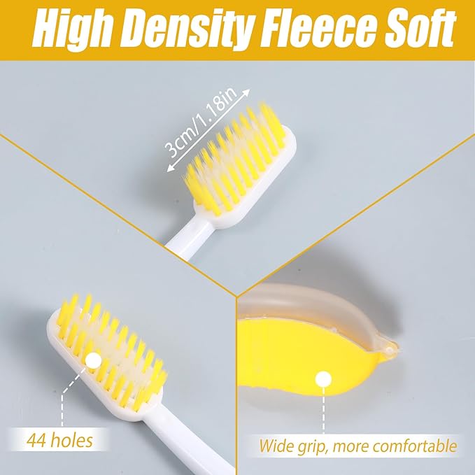 2 Packs Travel Toothbrushes, Portable Foldable Toothbrush Travel, Soft Medium Bristles Small Toothbrush for Camping Hiking Traveling School