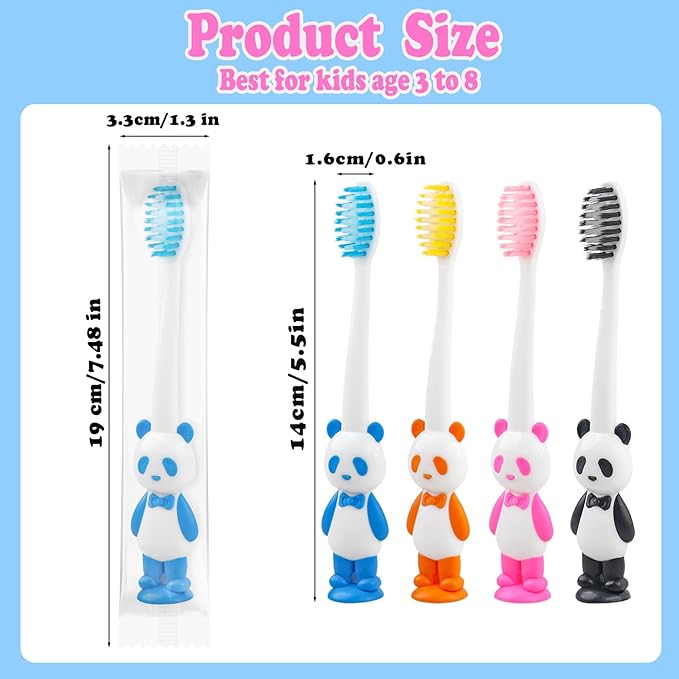 Disposable Toddler Toothbrush Kids Bulk Pack of 40,Suction Cup Bulk Children Toothbrushes for Kid Age 2+ Individually Wrapped Animal Toothbrush for Boys,Girls,for Home,School,Camp,Daycare,Travel
