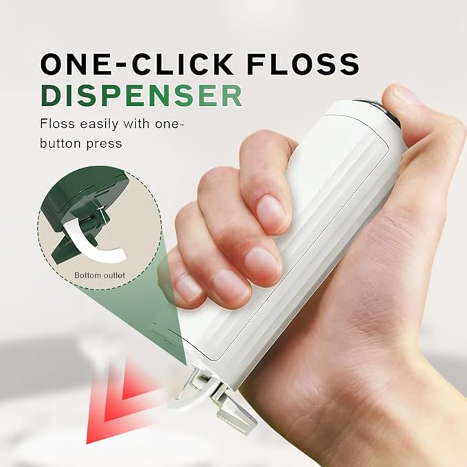 Portable Floss Dispenser with 100 Pcs Dental Floss, Dental Floss Dispenser Dental Floss Picks Case, Automatic Floss Dispenser Floss Organizer for Family Travel (2pcs A)