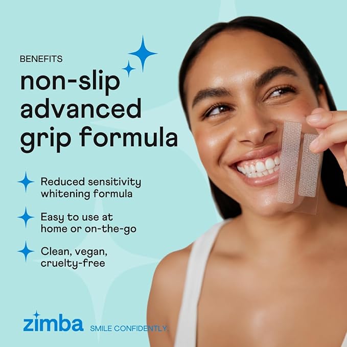 Zimba Teeth Whitening Strips 3-Pack Bestsellers Variety Bundle | Mint, Coconut, Peach | Vegan Whitening Strips, Enamel Safe Teeth Whitening, Hydrogen Peroxide Tooth Whiteners