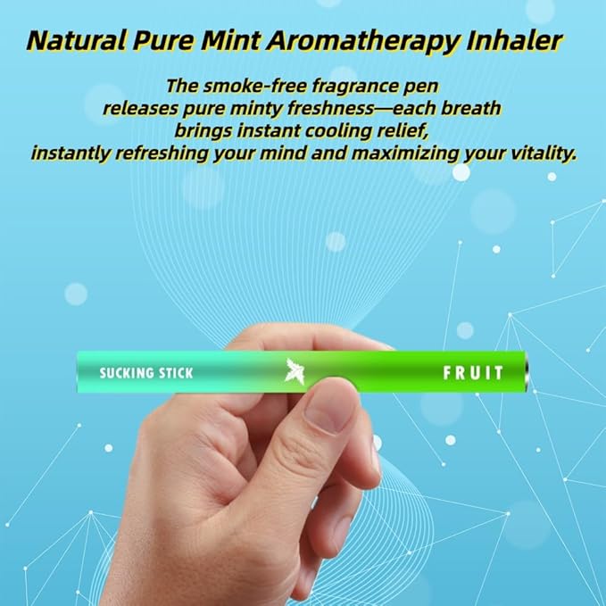 Natural Herbal Diffuser Pen, Non-Electric Anti-Aging Air Inhaler Set,Oral Fixation - Aromatherapy Scents for Relaxation & Focus Oral-Fixing Mint, Lemon, Craving Relief - 2 Pack