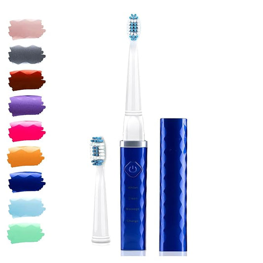 Pop Sonic USB Charge Anywhere Toothbrush (Navy) | Rechargeable Toothbrush w/Up to 40,000 Brush Strokes/Minute-Long-Lasting Dupont Nylon Bristles - Teens & Adult