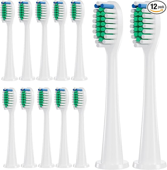 LDHUT Replacement Toothbrush Heads for Philips Sonicare, Electric Toothbrush Head C1 Compatible with 1100/4100/5100/5300/6100/7500/9300 and More Click-on Handles, 12 Pack