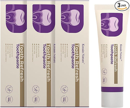 Whitening Toothpaste, Fresh Breath Formula, Natural Oral Care & Enamel Repair, Helps Remove Coffee, Tea & Wine Stains, Fresh Minty Gel, 3.5 Oz Tube, 3 Pack