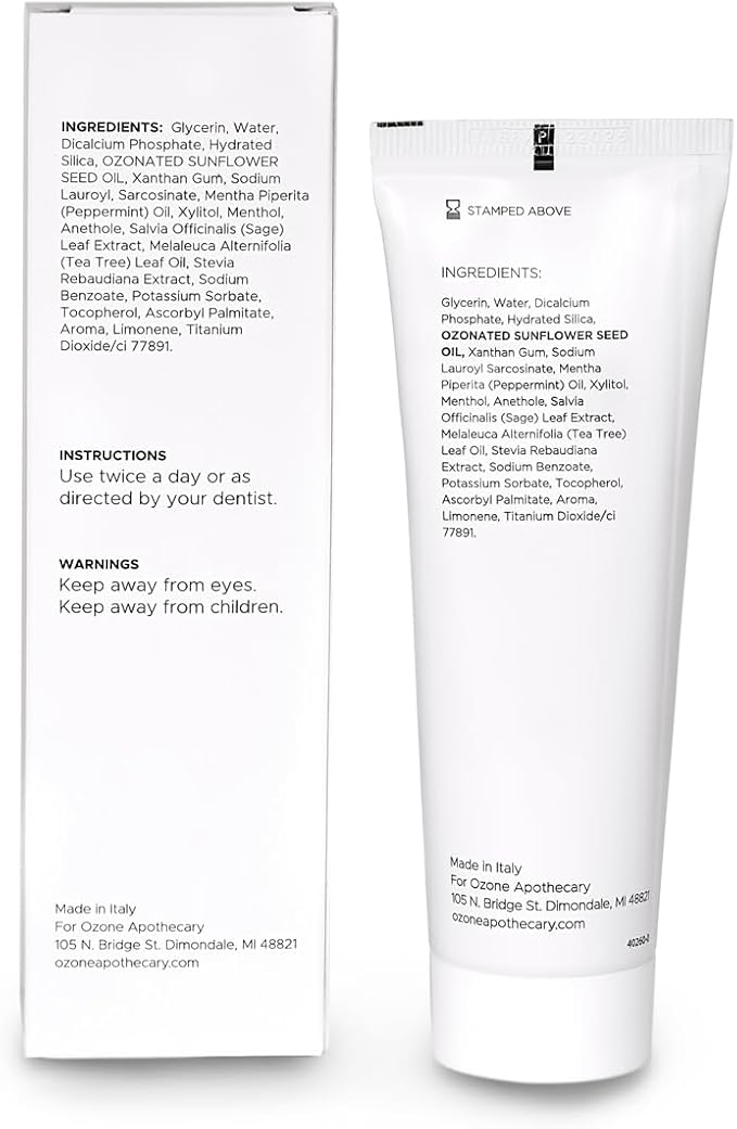 Toothpaste Ozone Oil Infused Toothpaste Flouride Free for Promoting Healthy Mouth | Ozonated Oral Care