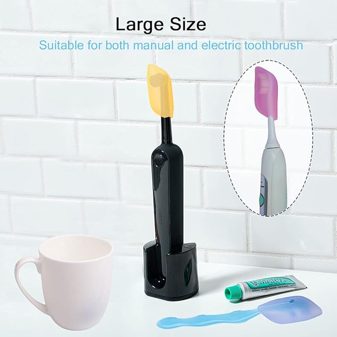 V-TOP Silicone Toothbrush Case Covers, 12 Pack Toothbrush Head Covers for Travel, Tooth Brush Covering for for Home and Outdoor