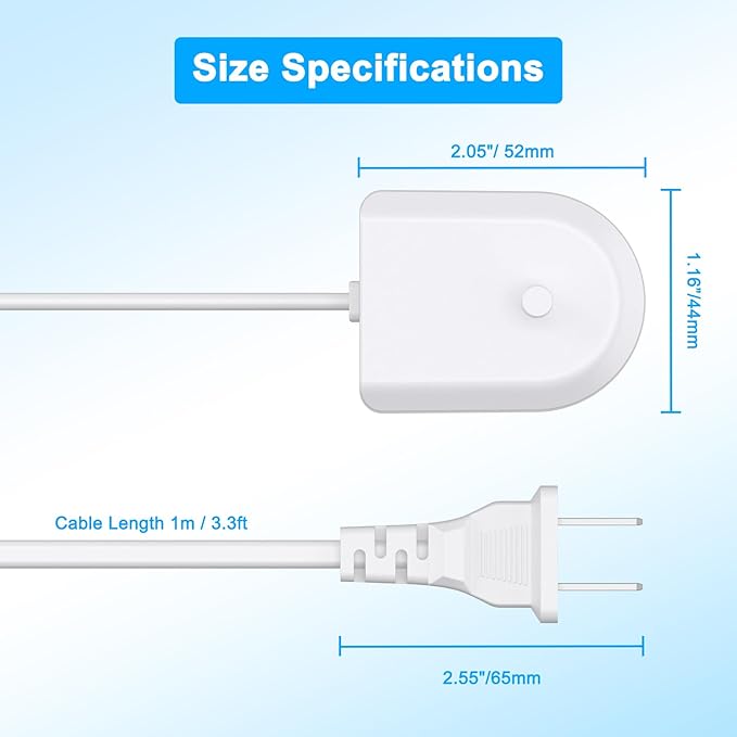 Vanjua Replacement Charger Base for Philips Sonicare Electric Toothbrush HX6100, HX9000 / HX8000 / HX6000 / HX3000 Series Portable Waterproof Travel Charging Power Cord (White)
