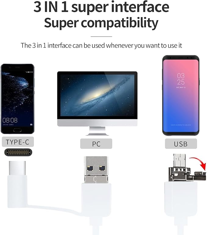 Super Clear Intraoral Camera&Dental Camera,Visual Intraoral Camera Dental with Mirco USB/Type-C/USB Connector for Personal Android Devices,Easy to Use for Android or PC(Not for iPhone)