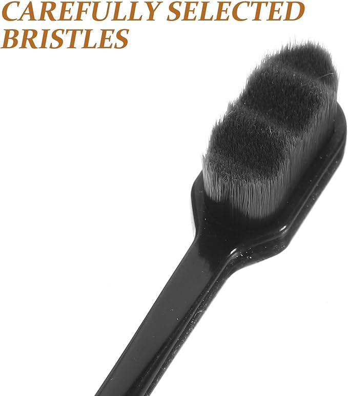 4pcs Soft Manual Toothbrushes for Adults and, Extra Soft Black Bristles with Ergonomic Handle, Portable Travel Toothbrushes for Gentle Gum Care and Daily Teeth Random Color